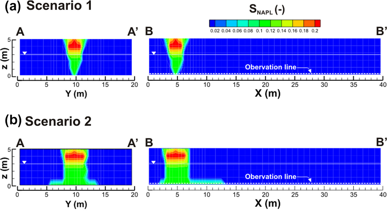 Research figure for chain-decay contaminant transport